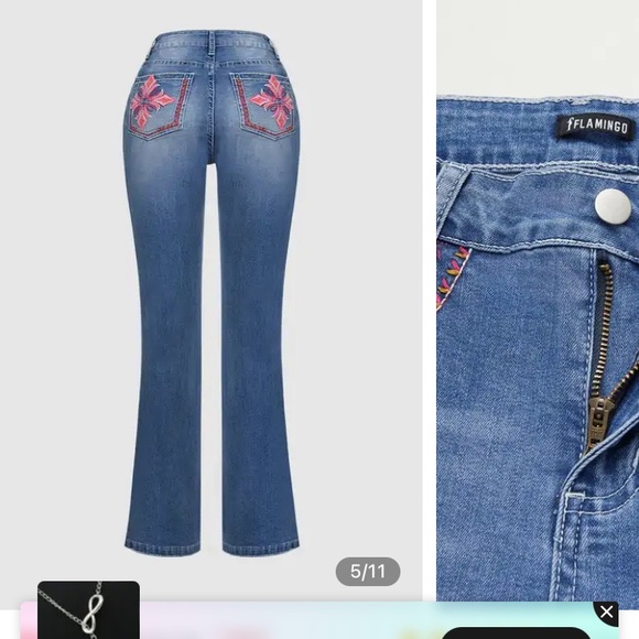 Flamingo jeans Cross embroidered - Picture 9 of 9